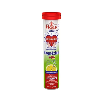 Haas Pezsgőtabletta 80G Magnézium+B6 Citrom Ízű