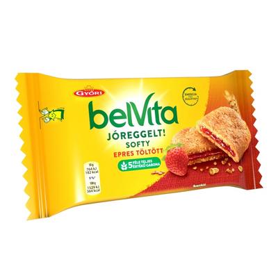 Győri Jó Reggelt 50G Softy Epres Ízű Töltött keksz