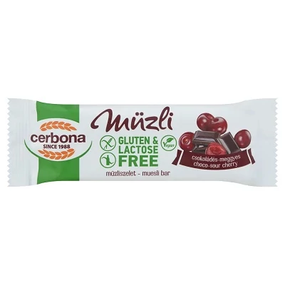 Cerbona Szelet Gluténmentes Csokis-Meggyes 35G
