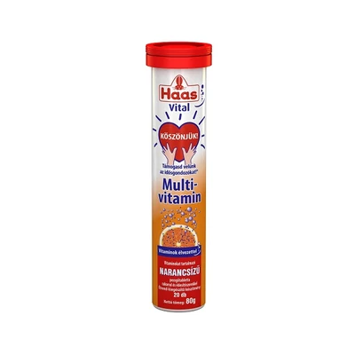 Haas Pezsgőtabletta 80G Multivitamin (Narancs)