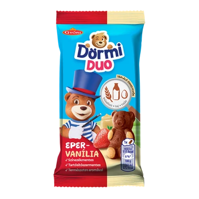 Győri Édes Kismackó 30G Duo Eper - Vanília  Piskóta (Dörmi)