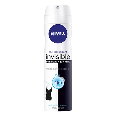 Nivea Deo 150ML Black White Invisible Pure 48H 
