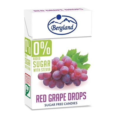 Bergland Drops 40G 0% Cukor Red Grape