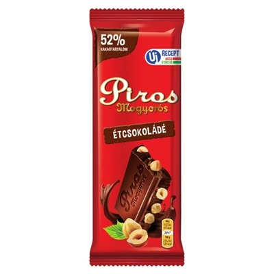 Piros Mogyorós 80G Étcsokoládé