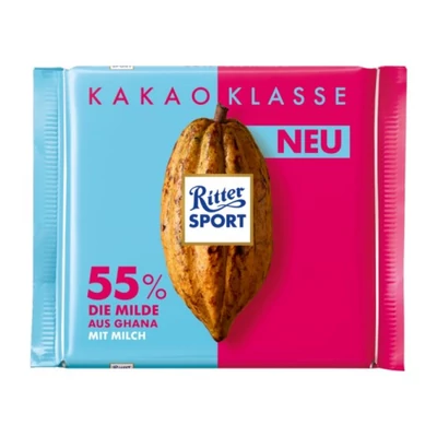 Ritter Sport 100G Kakao Klasse 55% Sötét Tejcsoki