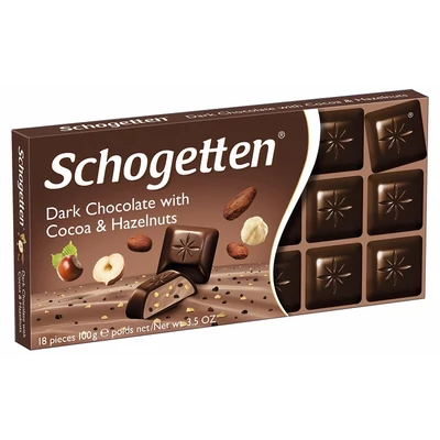 Schogetten 100G Étcsokoládé Kakaóbab-Mogyoró Darabokkal