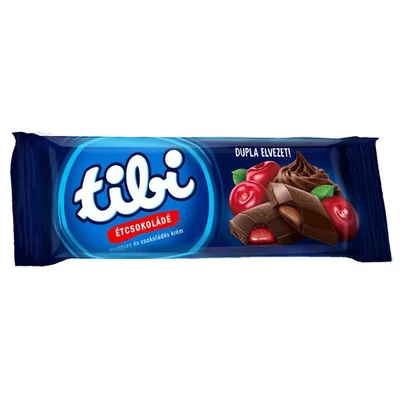 Tibi meggyel és csokoládé krémmel töltött étcsokoládé 100G