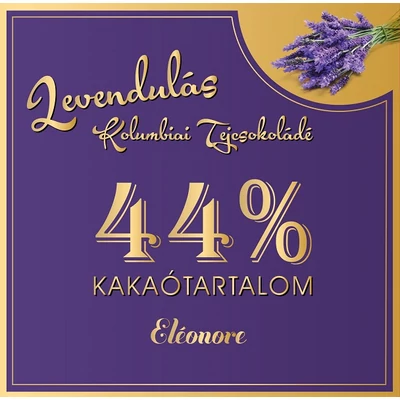 Eléonore 90G Levendulás Kolumbiai Tejcsokoládé 44% Kakaótartalommal