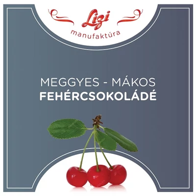 Lizi Manufaktúra 90G Meggyes-Mákos Fehércsokoládé