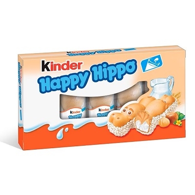 Kinder Happy Hippo 103.5G T5 Hazelnut (tejes és mogyorós krémmel töltött ropogós ostya)