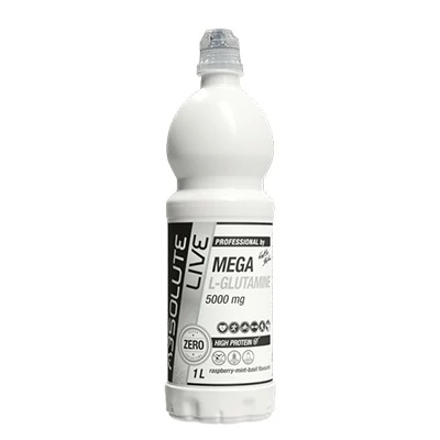 Absolute Live Mega 1L L-Glutamin Málna-Menta-Bazsalikom 