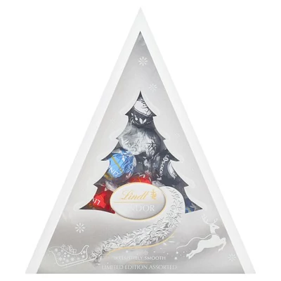 Lindt 125G Lindor Xmas Tree Assorted Silver 900021