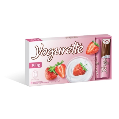 Yogurette Tejcsokoládé joghurtos-epres krémmel töltve 100G
