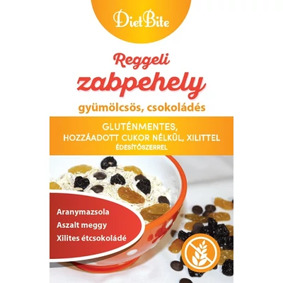 Diet Bite 325G Zabpehely Gyümölcsös Csokoládés Gluténmentes Hozzáadott Cukor Nélkül 