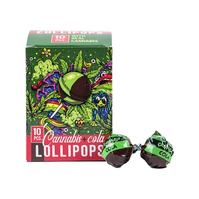 Euphoria 10X12G Cannabis Kólaízű Nyalóka Dobozban  /869/