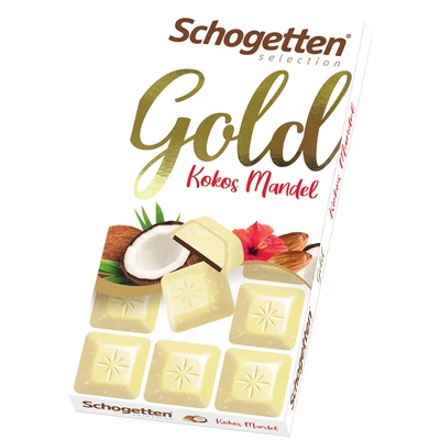 Schogetten 100G Gold Fehércsokoládé Kókusszal és Mandulával