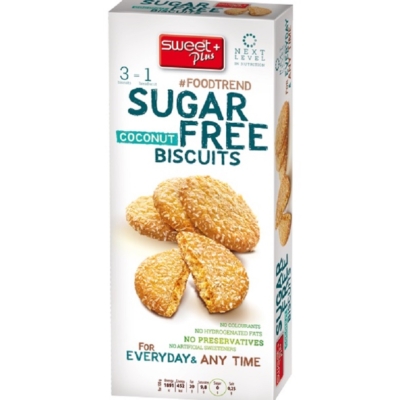 Sweet+Plus 100G SugarFree Kókuszos Keksz
