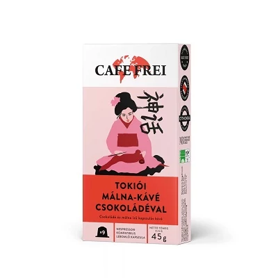 Cafe Frei 45G Tokiói-csokoládés málna Nespresso kompatibilis kávékapszula 9db 