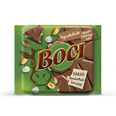 Boci Csemege 90G Tejcsokoládé Földimogyoróval Zselével Mazsolával