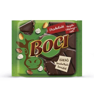 Boci Csemege 90G Étcsokoládé Földimogyoróval Zselével és Mazsolával