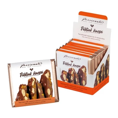 Passionate 70G Földünk Kincsei Táblás Narancs-Mandula Tejcsokoládé