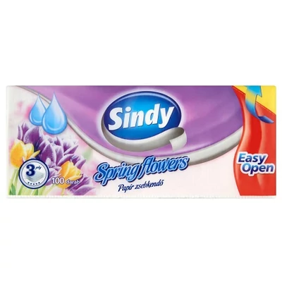 Sindy Papírzsebkendő 3Rtg 100Db Spring Flowers