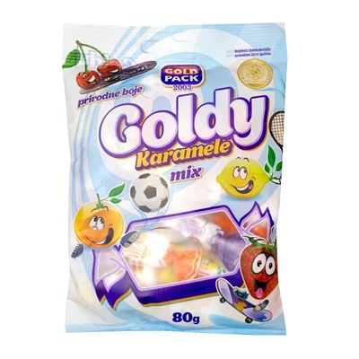 Goldy Bons vegyes gyümölcs ízű puhakaramella 80g