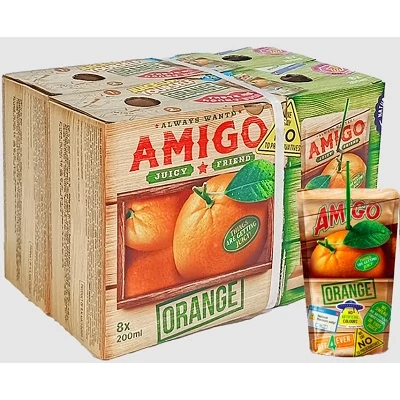 Amigó 200ML Szívószálas Narancs (6430)