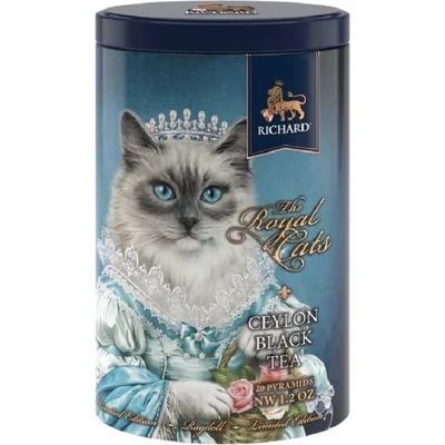 Richard Royal 34G Ceylon Black Tea Macska Fémdoboz 