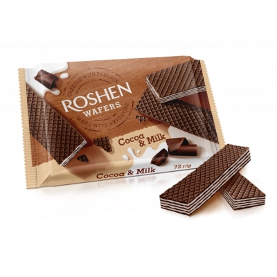 Roshen Wafers 72G Cocoa-Milk
