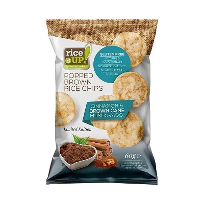 Rice Up 60G Brown Rice Chips Fahéj-Nádcukorral
