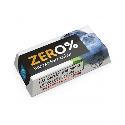 Szerencsi ZERO 21G Áfonya Ízű Krémmel Töltött Tejcsokoládé Édesítőszerrel