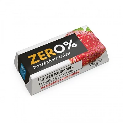 Szerencsi ZERO 21G Eper Ízű Krémmel Töltött Tejcsokoládé Édesítőszerrel