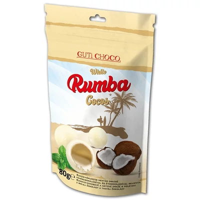 GutiChoco Rumba 80G Kókusz-Menta Drazsé Tej-Fehércsokoládéval