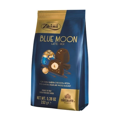 Zaini Blue Moon 
152G Mogyorókrémmel Töltött Egészmogyorós Tejcsokoládé Praliné