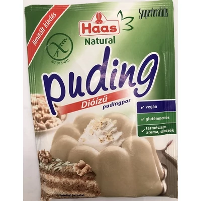 Haas Natural Pudingpor Dióízű Vegán 40G
