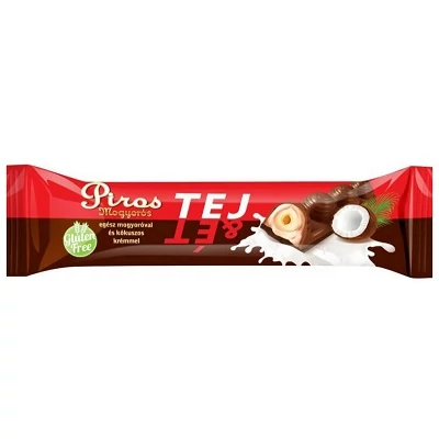 Piros Mogyorós 40G Kókuszos Ét-Tejcsokoládé