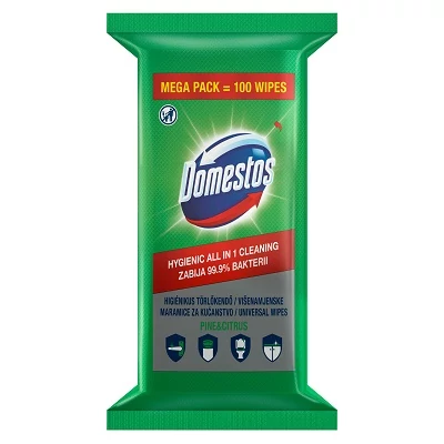 Domestos 100Lap. Nedves Törlőkendő Pine&Citrus