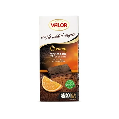 Valor 100G Creamy Étcsokoládé Narancskrémmel 70% Kakaó,Hozzáadott Cukor Nélkül