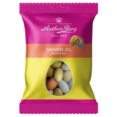 Tojás 80G Anthon Berg Tejcsokoládé-Mandula Drazséval /ANHU0005/