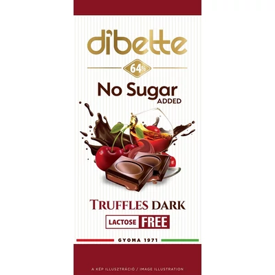 Dibette Choco 80G Ét Alkoholos Meggy-Trüffel Fruktóz