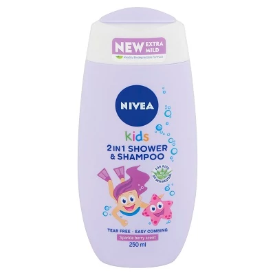 Nivea Kids 250Ml 2in1 Tusfürdő És Sampon Lányoknak