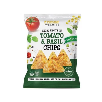Popcrop Protein Piramis Snack 60G Paradicsom-Bazsalikom,Gluténmentes