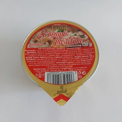 Gold Szárnyas Pástétom 130G Gombával