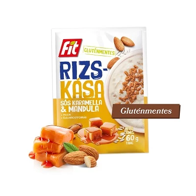 Fit Reggeli 60G Rizskása Mandulával&Sós Karamellel,Gluténmentes