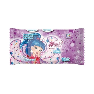Winx Nedves Törlőkendő 15db-os Lila