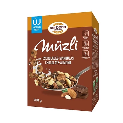Cerbona Müzli 200G Csoki-Mandula