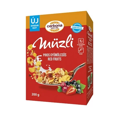 Cerbona Müzli 200G Piros Gyümölcs