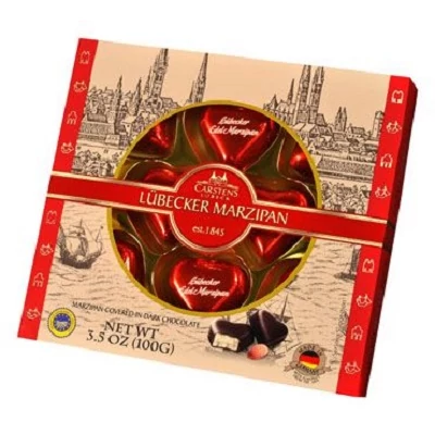 Schluckwerder 100G Carstens Lübeck Marzipan Hearts
