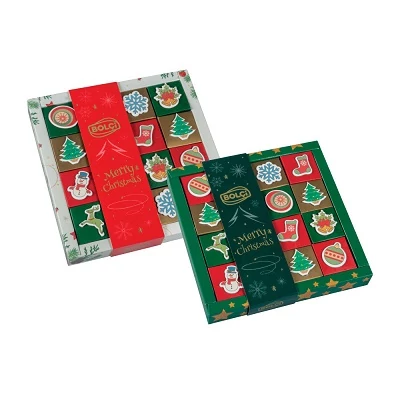 Bolci Christmas dekorált lapok desszert 256G